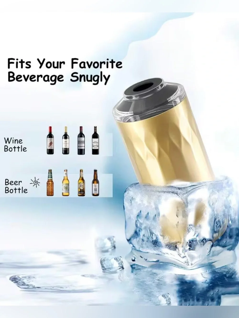 Meoky 40oz Wine Chiller Portable, Stainless